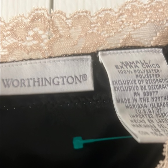 Worthington Black and Cream Lace Cami Top - Picture 2 of 7